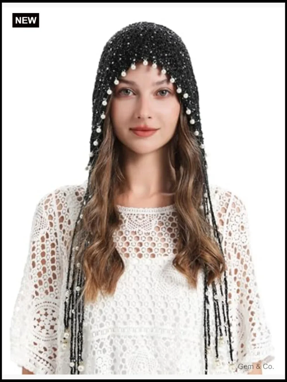 Women's Cotton Crochet Slouchy Beanie Hat with Tassel Handmade Knit Skull Cap